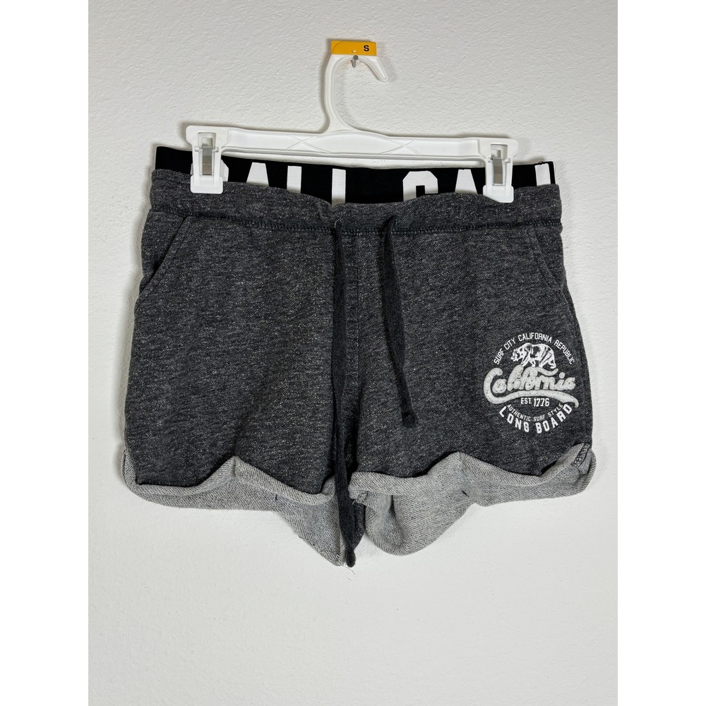 Reflex California Republic Sweat Shorts Charcoal Grey Cali Graphic Womens Large